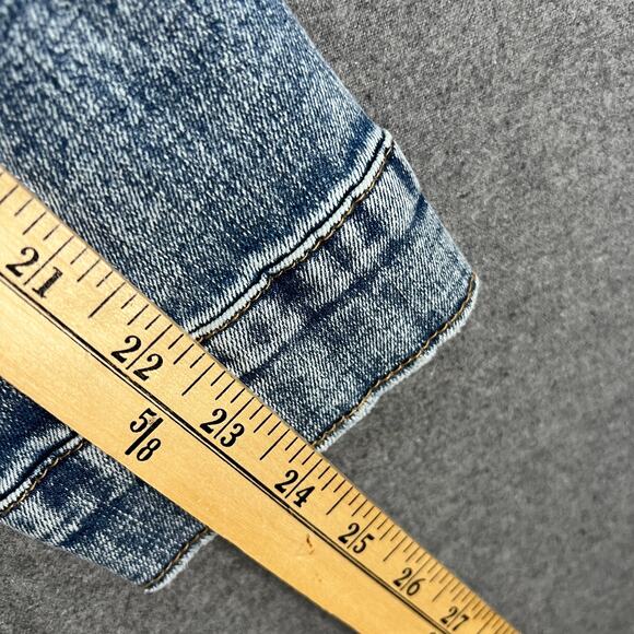 LOGO by Lori Goldstein Denim Jacket with Frayed Hem Medium Vintage Reg 16 - Picture 6 of 9